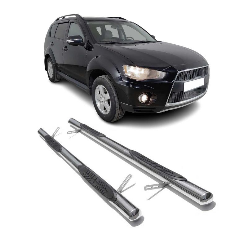 Edelstahl Trittbretter Schwellerrohre für Mitsubishi Outlander 2007-2012 Silber