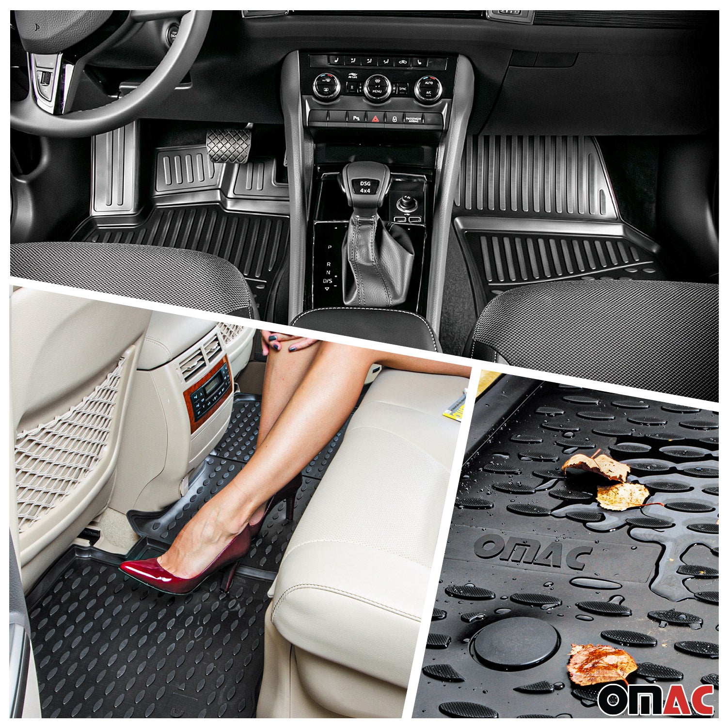 Fußmatten & Kofferraumwanne Set für Toyota RAV4 IV XA40 2013-2018 TPE Schwarz 5x