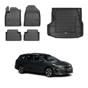 Fußmatten & Kofferraumwanne Set für Kia Ceed Sportswagon 2019-2026 mit Subwoofer