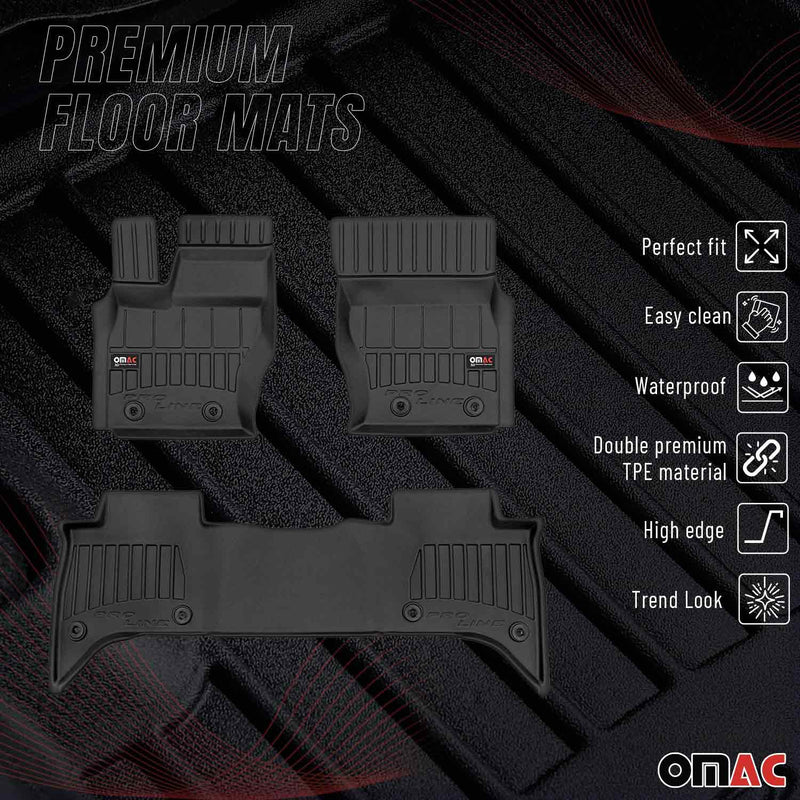 OMAC Gummi Fußmatten für Range Rover 2012-2022 Premium TPE Automatten Schwarz 3x