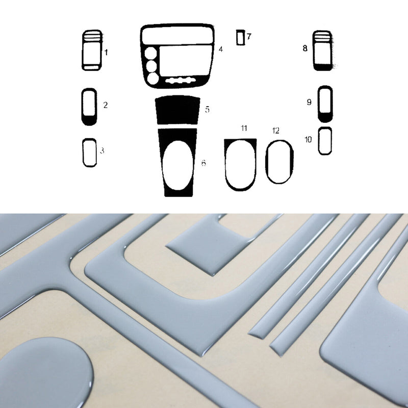 Innenraum Dekor Cockpit für Honda Civic 2000-2005 Aluminium Optik 12tlg