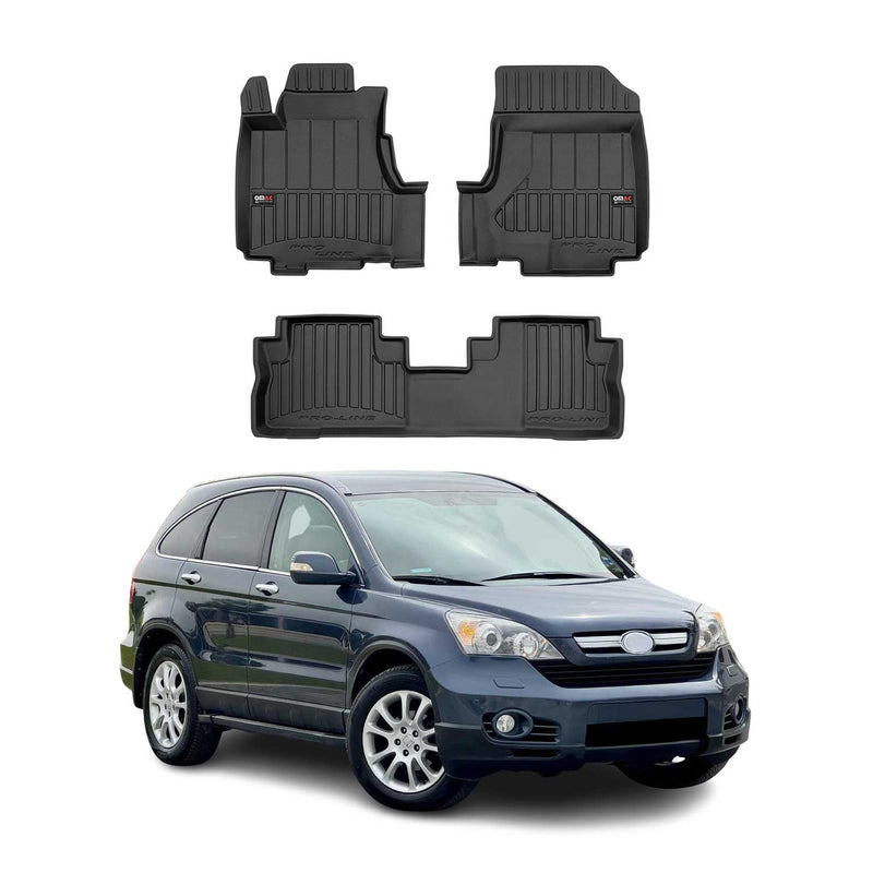 OMAC Gummi Fußmatten für Honda CR-V 2006-2012 Premium TPE Automatten Schwarz 3x