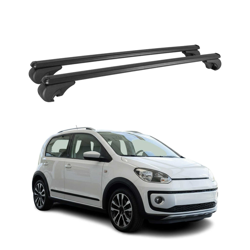 Dachträger für VW Up 2011-2025 Gepäckträger Grundträger Aluminium Schwarz 2tlg