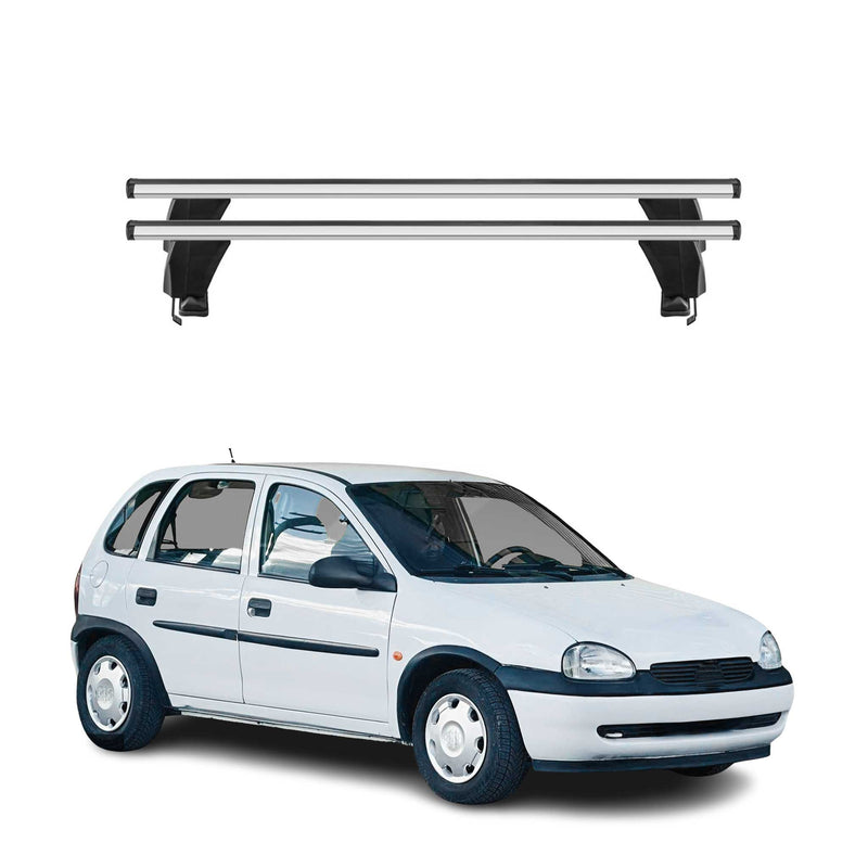 Menabo Dachträger Grundtäger für Opel Corsa B 1993-2000 50kg Alu Silber 2 tlg