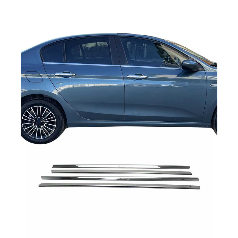 Fensterleisten Zierleisten für Fiat Tipo 2015-2025 Edelstahl Chrom 4tlg