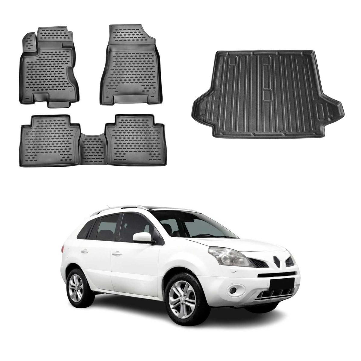 OMAC Fußmatten & Kofferraumwanne Set für Renault Koleos 2008-2018