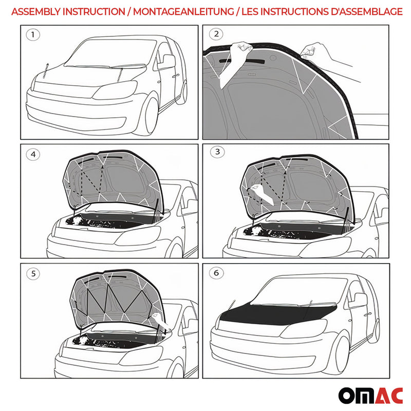 Haubenbra Steinschlagschutz Bonnet Bra für Citroen Jumper 2014-2024 Kariert 1tlg