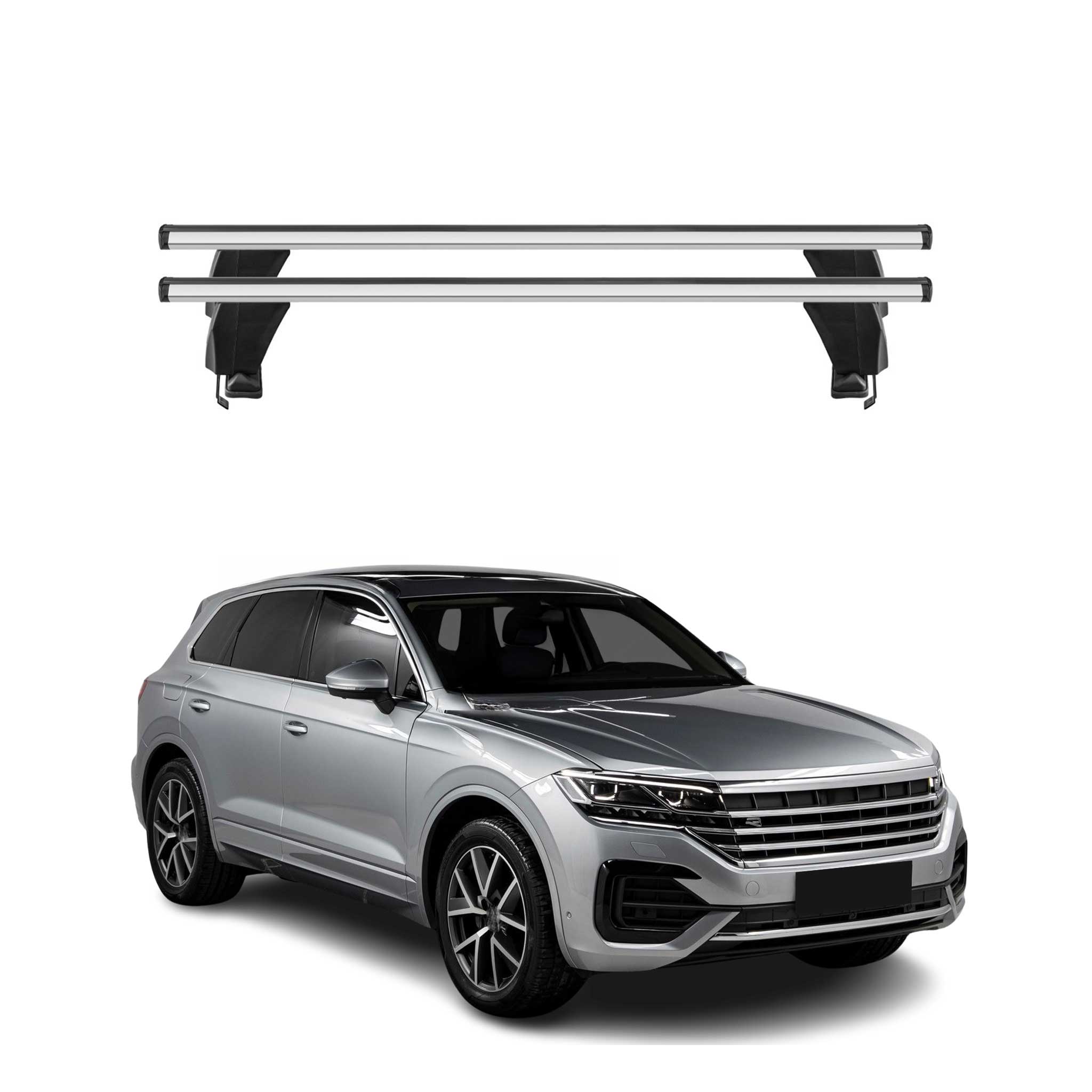 Menabo Dachträger Grundträger für VW Touareg III 2018-2026 Alu Grau 2tlg