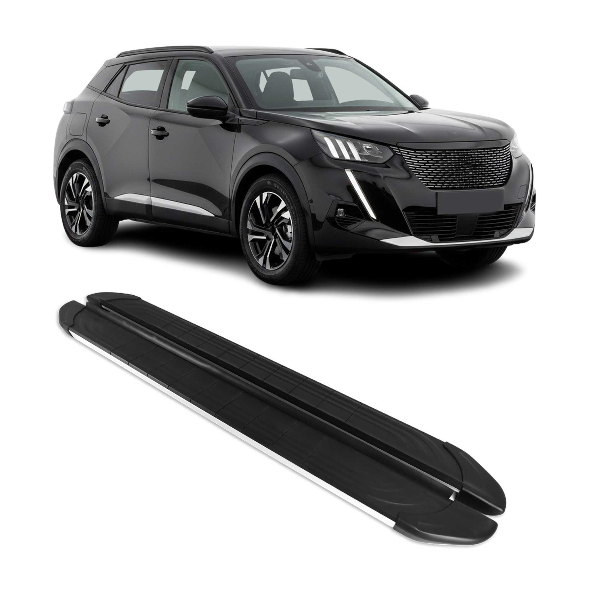 Trittbretter Seitenschweller für Peugeot 2008 2019-2026 Aluminium Schwarz Silber