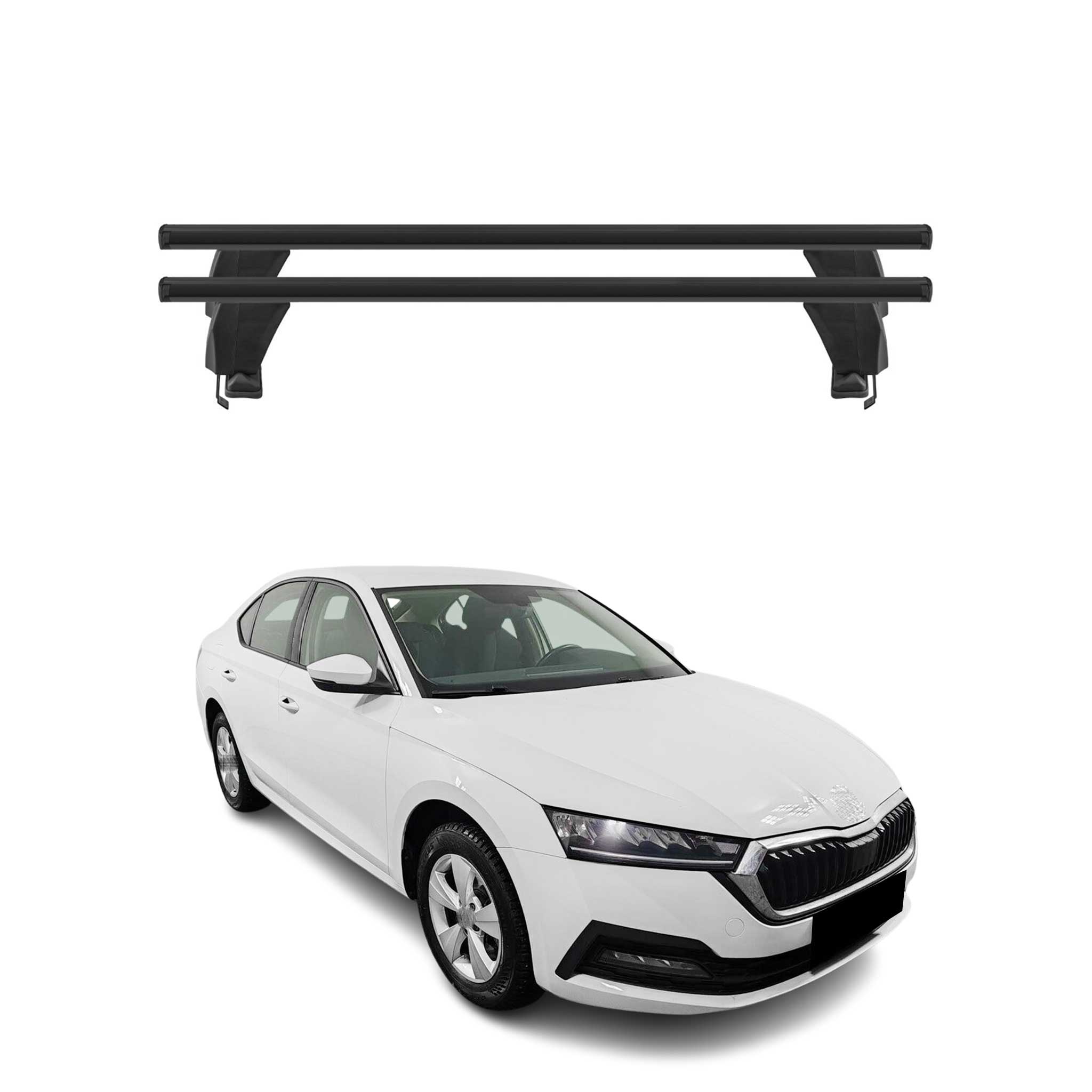 Menabo Dachträger Grundtäger für Skoda Octavia mk4 2020-2026 50kg Alu Schwarz 2x