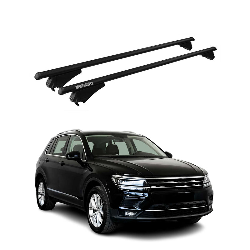 Menabo Dachträger für VW Tiguan Allspace 2016-2024 75kg Alu Schwarz 2x