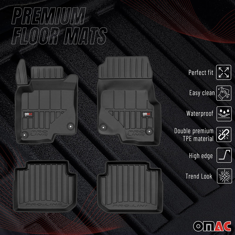 OMAC Gummi Fußmatten für Smart Forfour 2004-2006 Premium TPE Automatten 4tlg