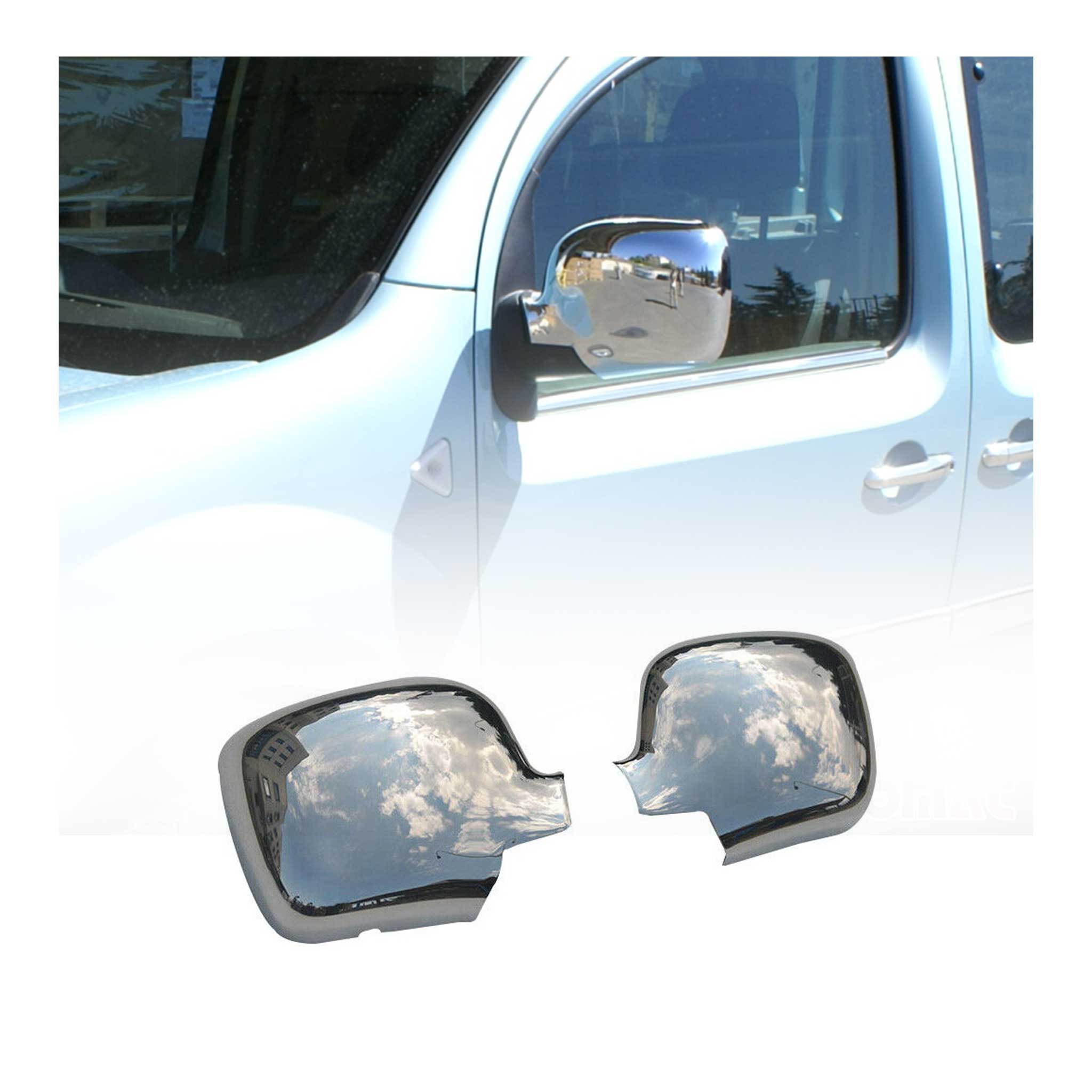 Spiegelkappen Spiegelabdeckung für Renault Kangoo 2008-2013 Edelstahl Chrom
