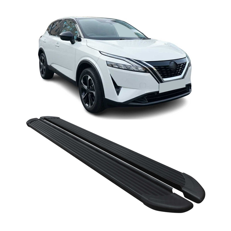 Seitenschweller Trittbretter Schweller für Nissan Qashqai 2021-2025 Alu Schwarz