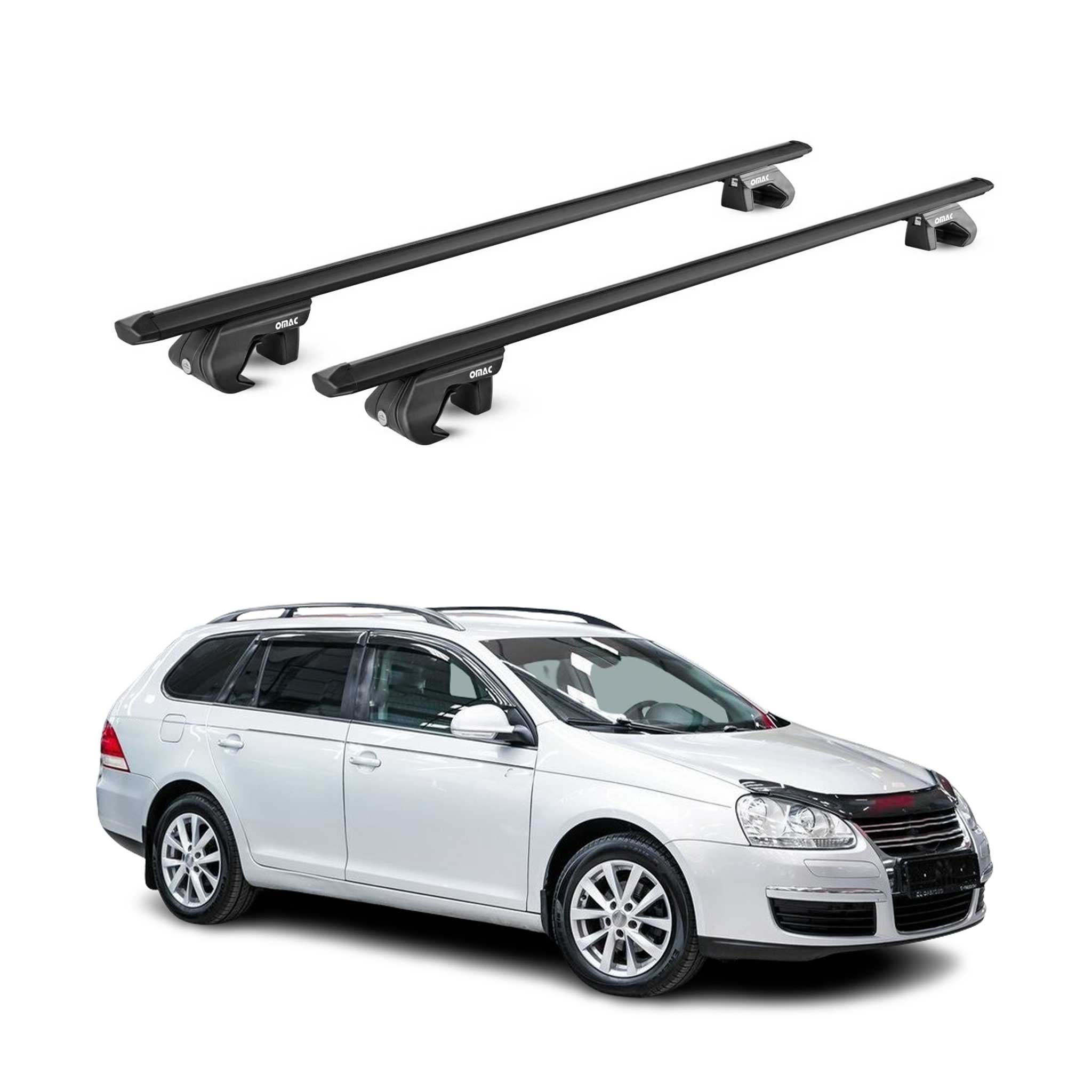 Dachträger Grundtäger für VW Golf VI Kombi 2010-2013 5 tür 90kg Alu Schwarz ABE