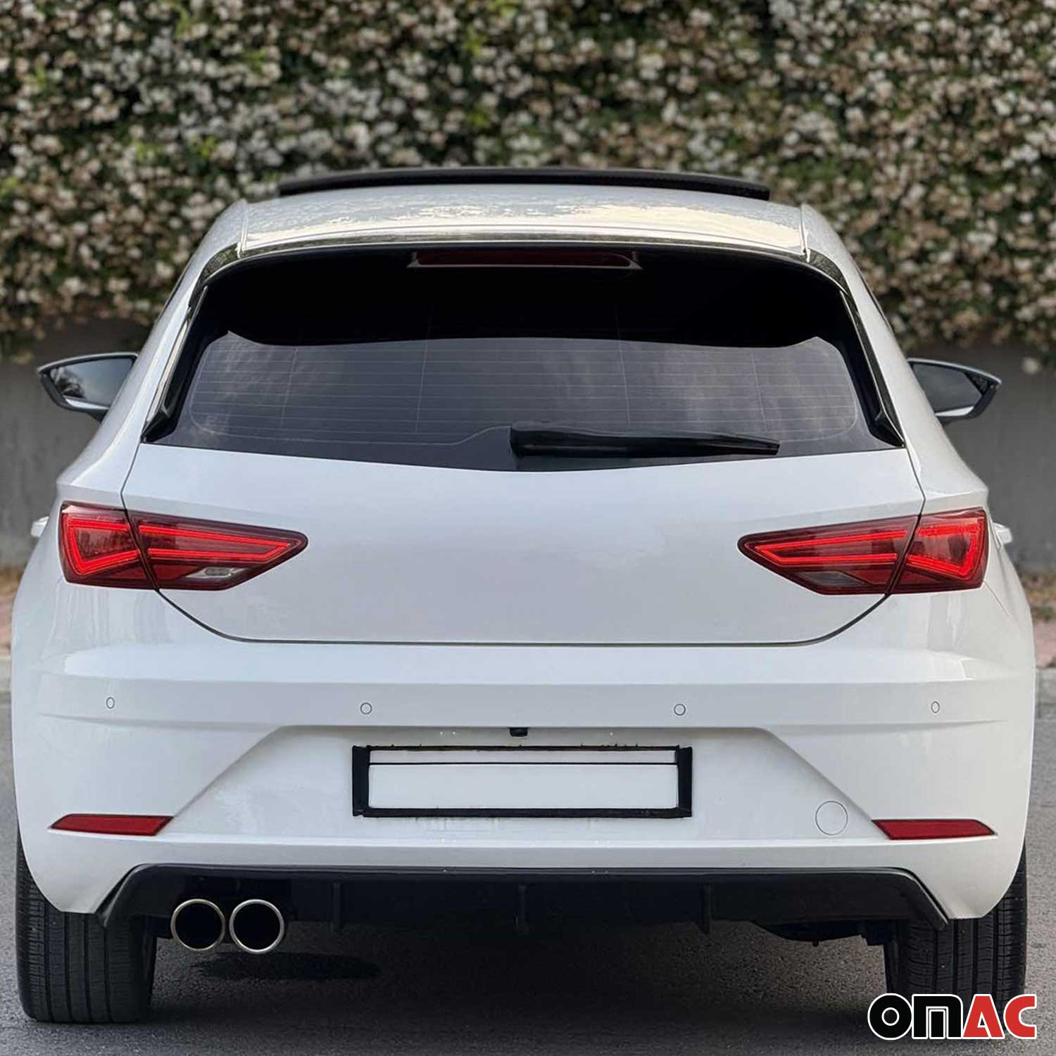 Heckscheiben Seitenspoiler Verkleidung für Seat Leon 2012-2020 Schwarz Glänzend