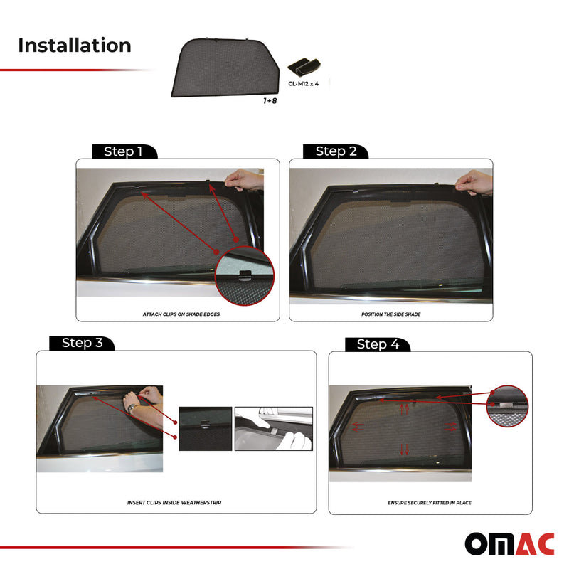 Sonnenschutz Blenden für Audi A6 C7 Avant Allroad 2011-2018 Hintere Türen 2 tlg