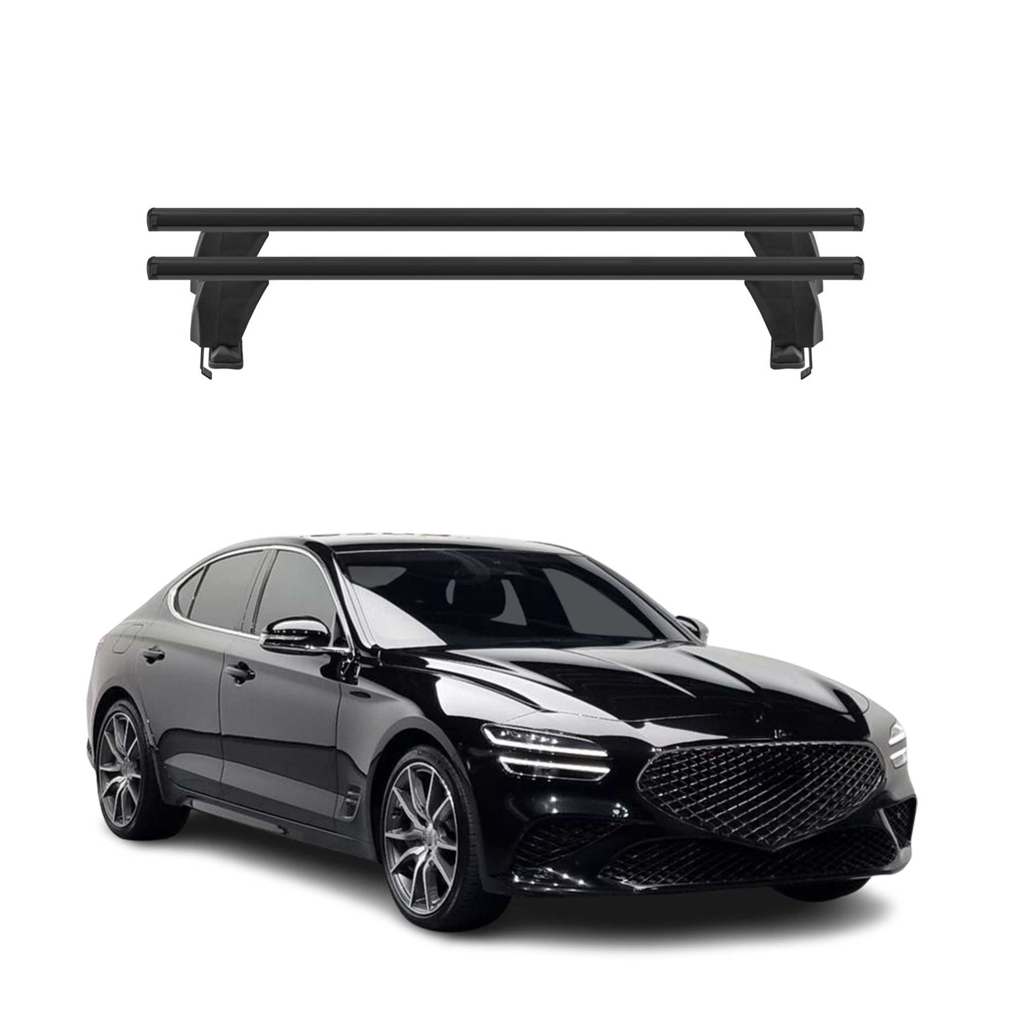 Menabo Dachträger Grundtäger für Genesis G70 2018-2026 50kg Alu Schwarz 2 tlg