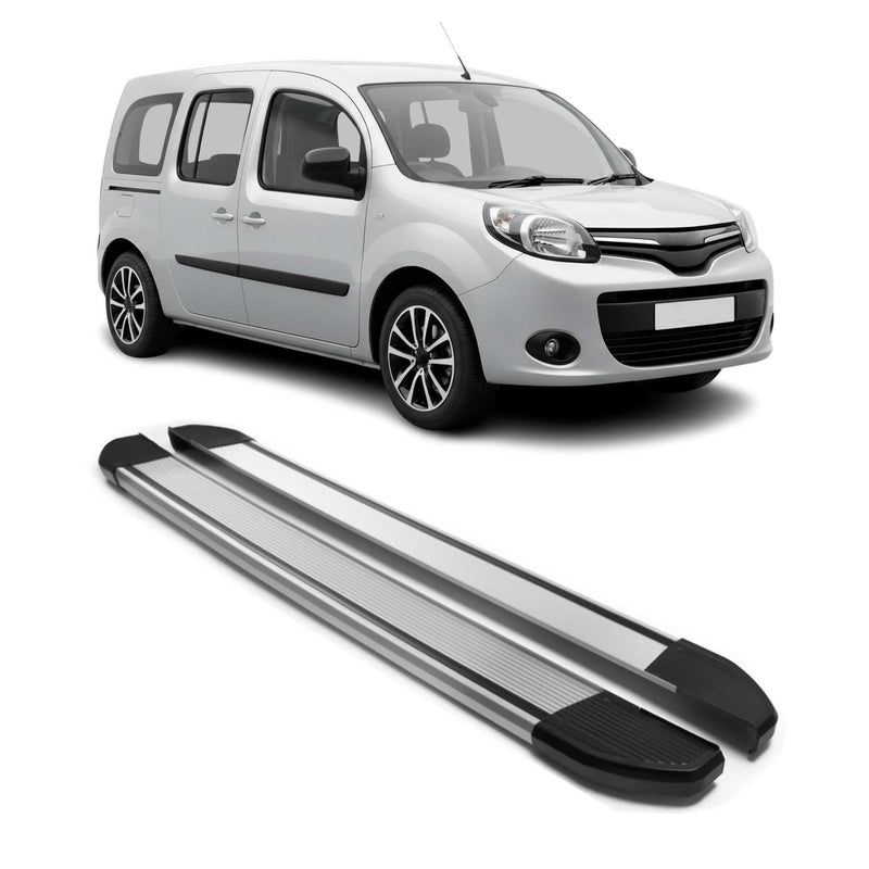 Alu Seitenschweller Trittbretter für Renault Kangoo 2008-2021 Silber 2tlg