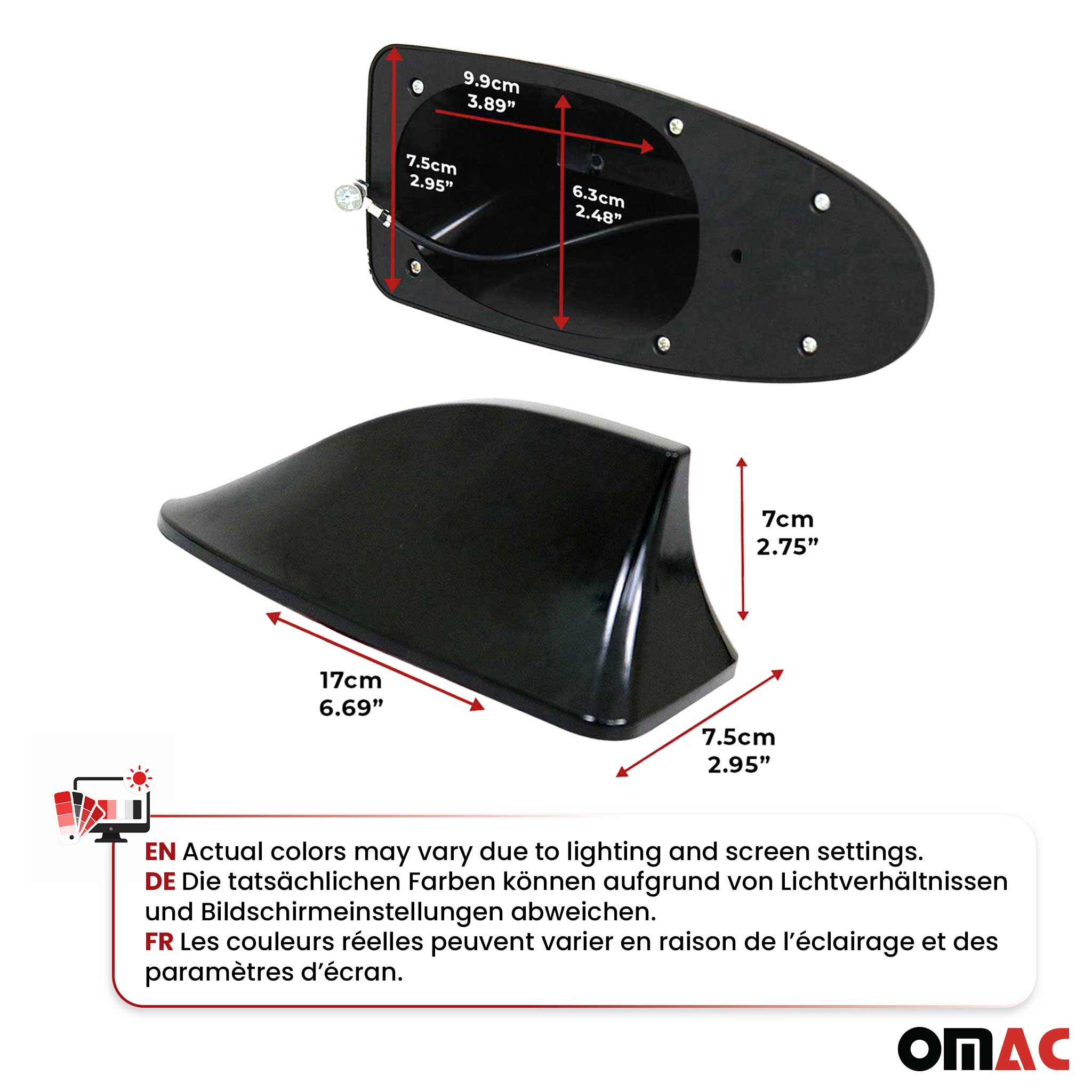 AM/FM Dachantenne Autoantenne Haifisch Shark Antenne Schwarz