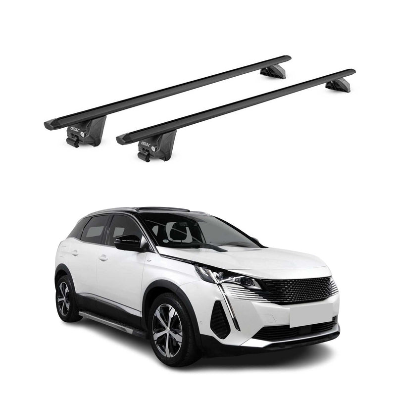 Dachträger Grundtäger für Peugeot 3008 2016-2023 100kg Alu Schwarz 2 tlg ABE