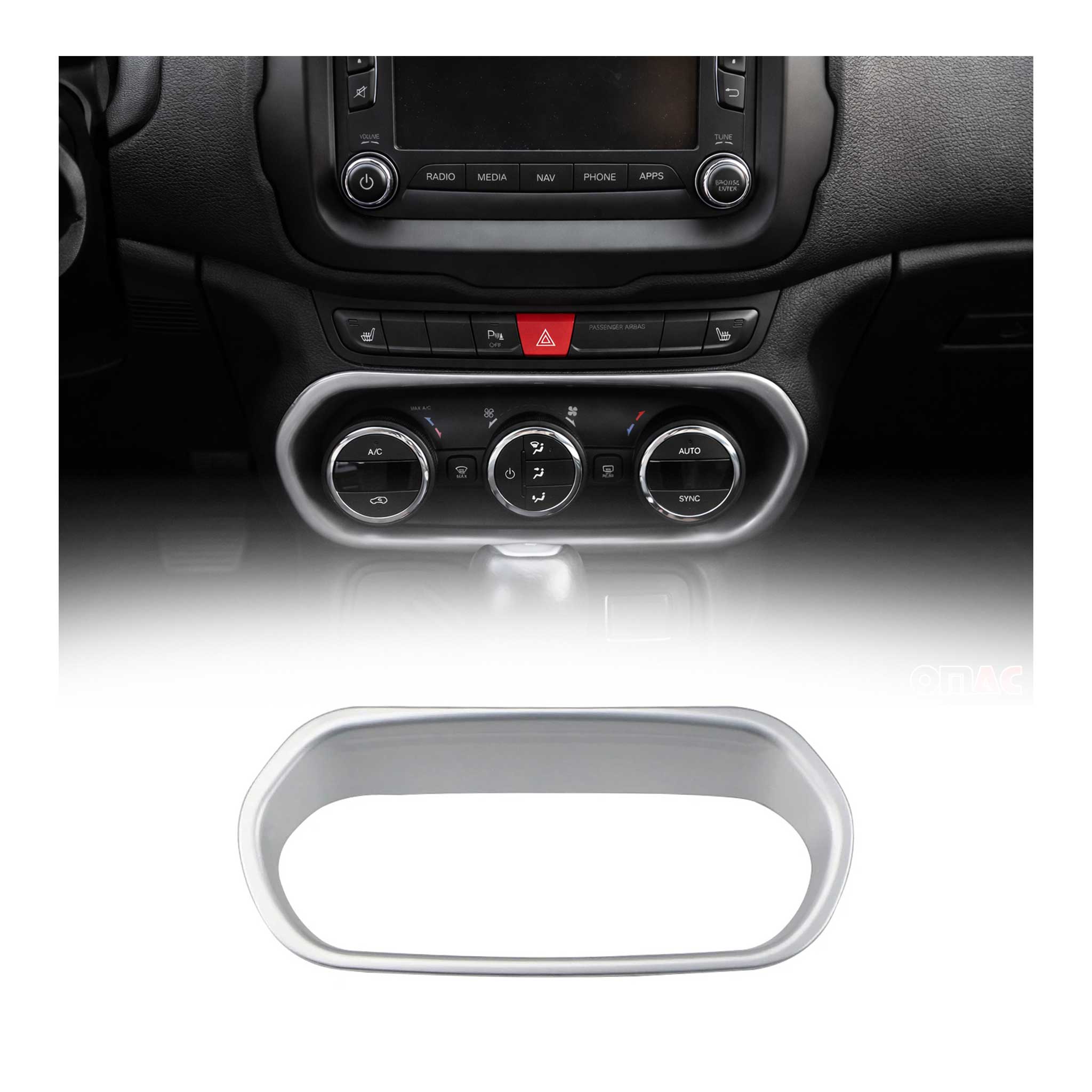 Klimaanlage Kontrol Rahmen für Jeep Renegade 2014-2024 Chrom ABS Matt 1tlg