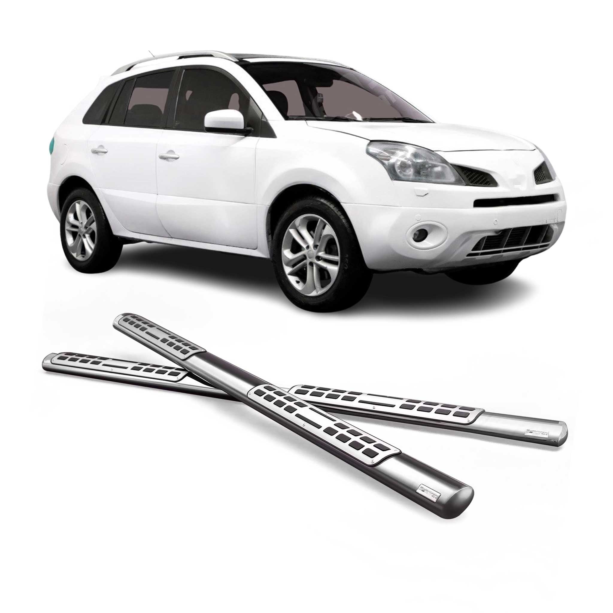 Edelstahl Seitenschweller Schwellerrohre für Renault Koleos 2008-2011 Silber