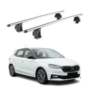 Alu Dachträger für Skoda Fabia IV 2022-2026 TÜV T-Nut Abschließbar 2tlg Silber