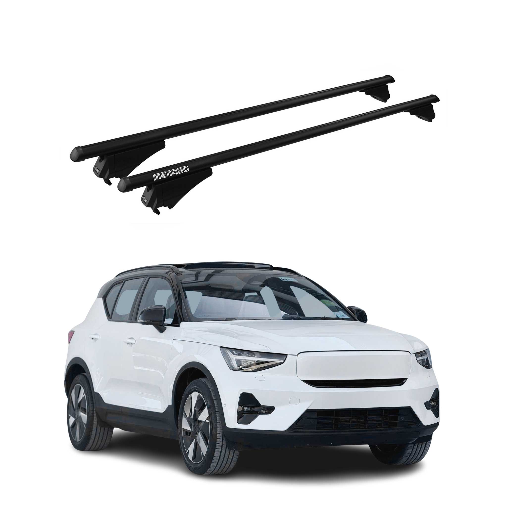 Menabo Dachträger Grundtäger für Volvo EX40 2024-2026 75kg Aluminium Schwarz 2x