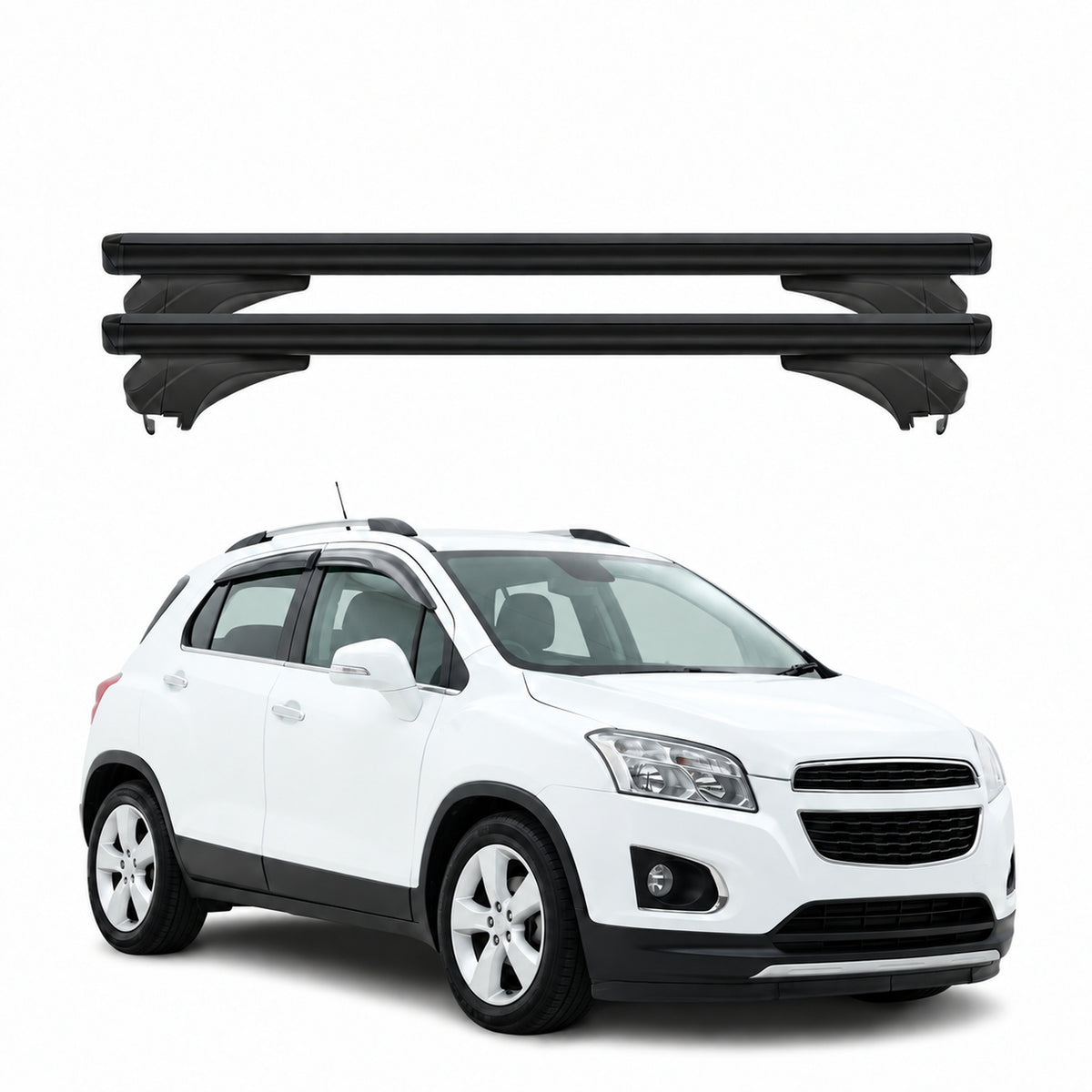 Menabo Dachträger für Chevrolet Trax 2013-2015 Aluminium Schwarz 2 Stück