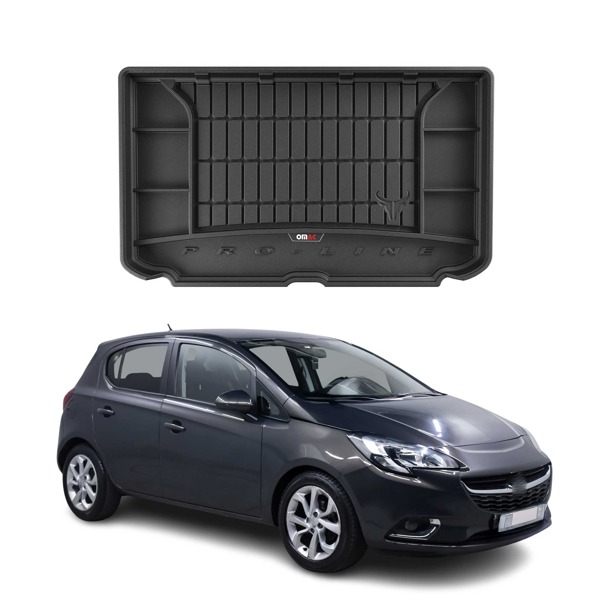 OMAC Gummi Kofferraumwanne für Opel Corsa E Schrägheck 2014-19 TPE Laderaumwanne