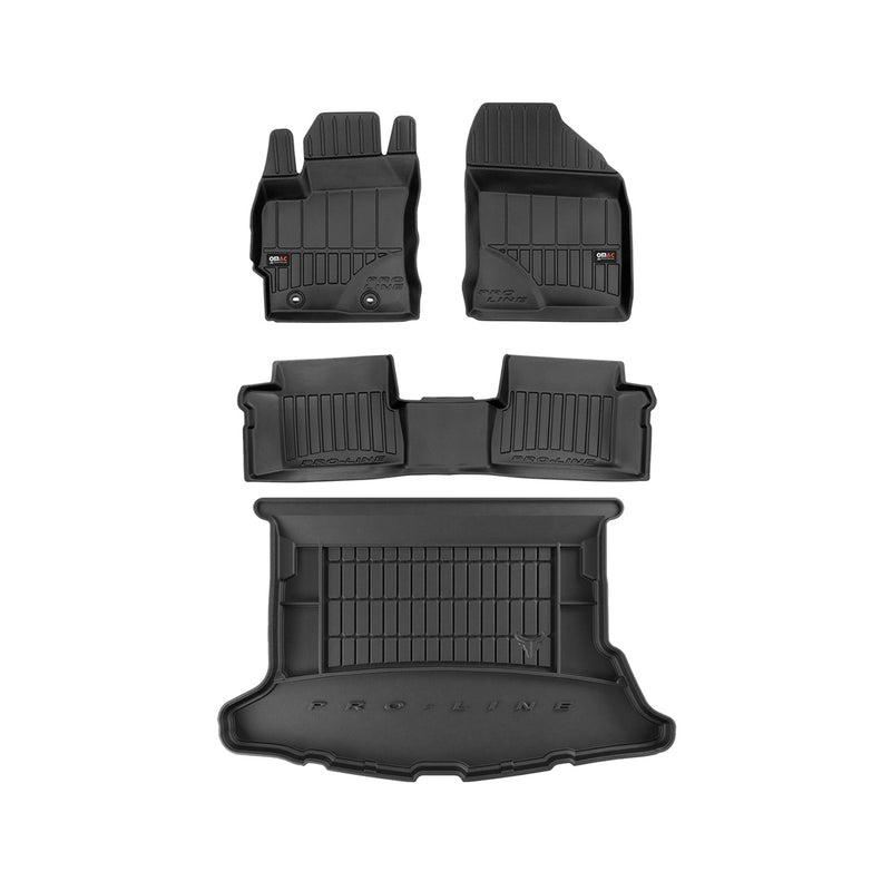 OMAC Fußmatten & Kofferraumwanne Set für Toyota Auris 2012-2018 Gummi Schwarz 4x