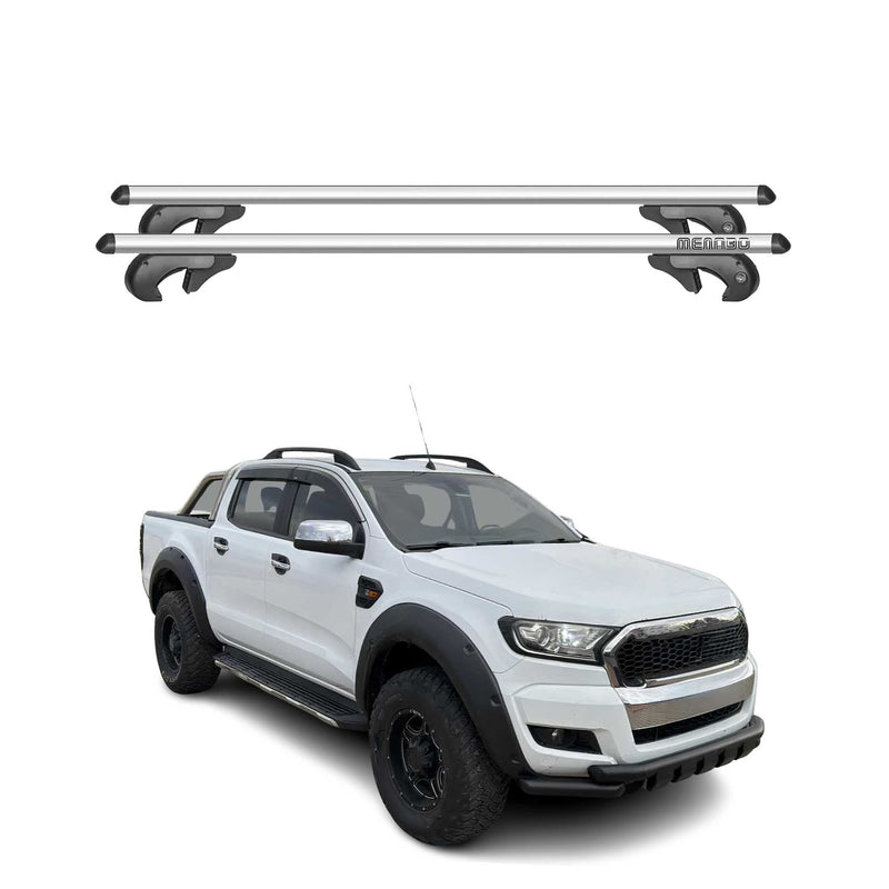 Menabo Dachträger Grundtäger für Ford Ranger 2011-2015 90kg Alu Silber 2 tlg
