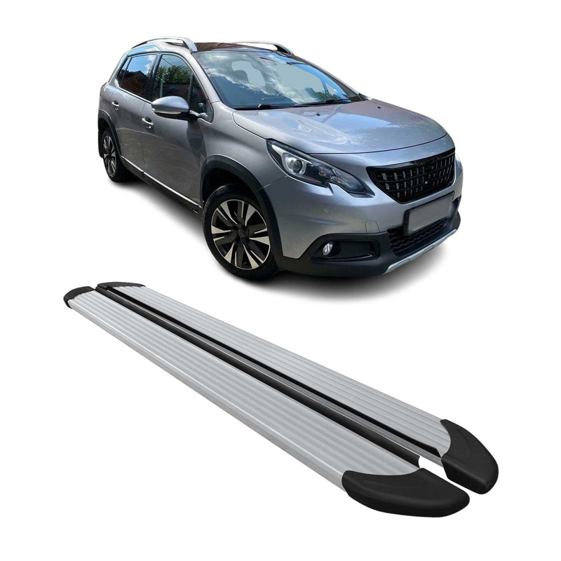 Seitenschweller Trittbretter Schweller für Peugeot 2008 2013-2017 Aluminium Grau