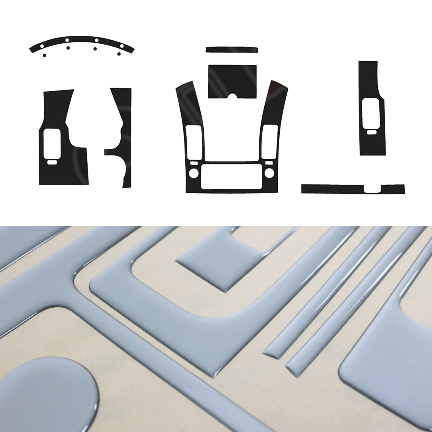 Innenraum Dekor Cockpit für Nissan Navara D40 2008-2015 Aluminium Optik 17tlg