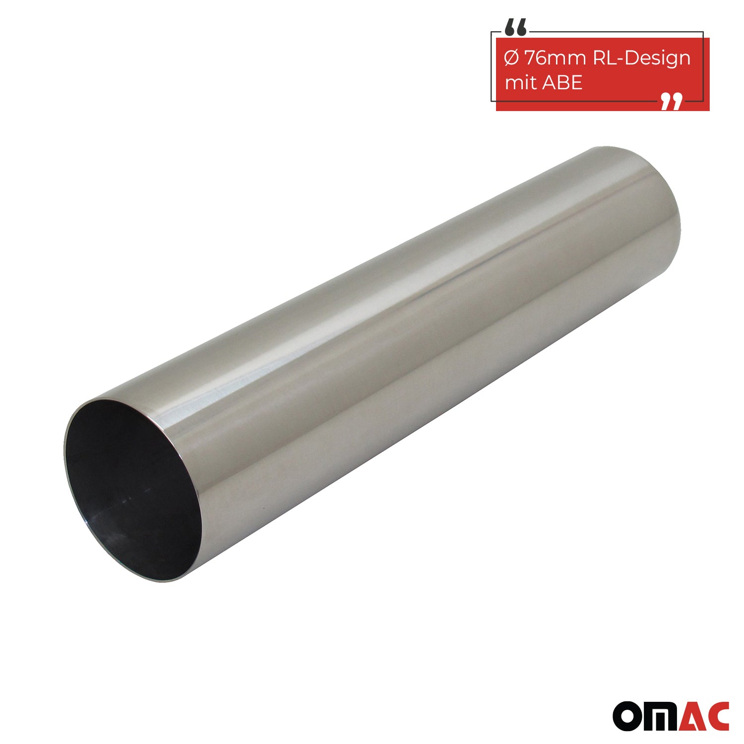 Auspuff Endrohr Edelstahl 1x76mm Gerade RL Design Endschalldämpfer mit ABE