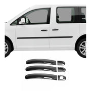 Türgriff Blende Türgriffkappen für VW Caddy 2003-2015 3-Tür Edelstahl Dunkel 6x
