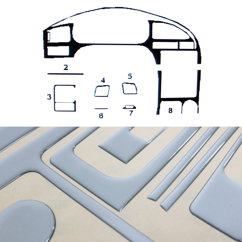 Innenraum Dekor Cockpit für Hyundai Elantra 2000-2004 Aluminium Optik 8tlg