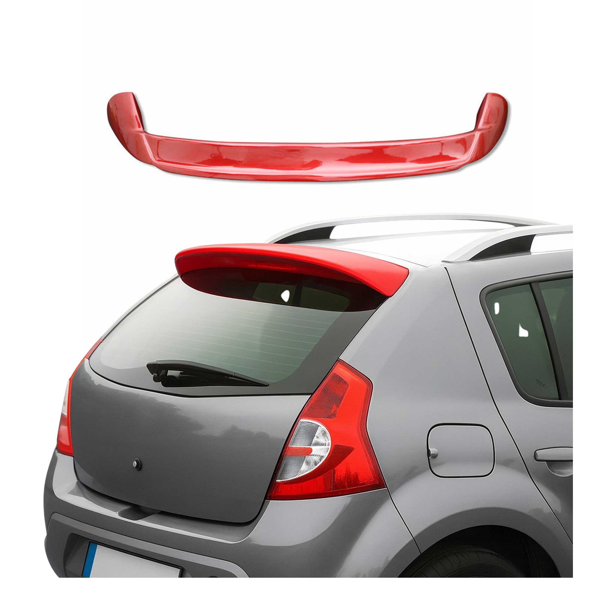 Heckspoiler Dachspoiler für Dacia Sandero & Stepway 2012-2020 Rot Lackiert ABS