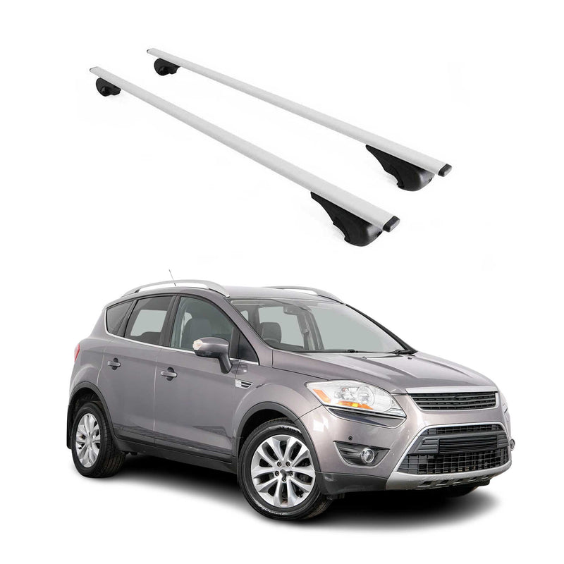 Dachträger Grundtäger für Ford Kuga mk1 2008-2012 75kg Metall Silber 2 tlg