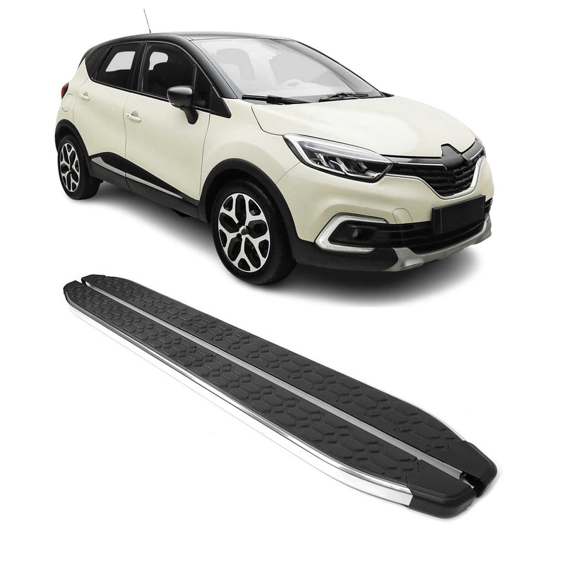 Trittbretter Seitenschweller für Renault Captur 2013-2025 Edelstahl Schwarz Grau