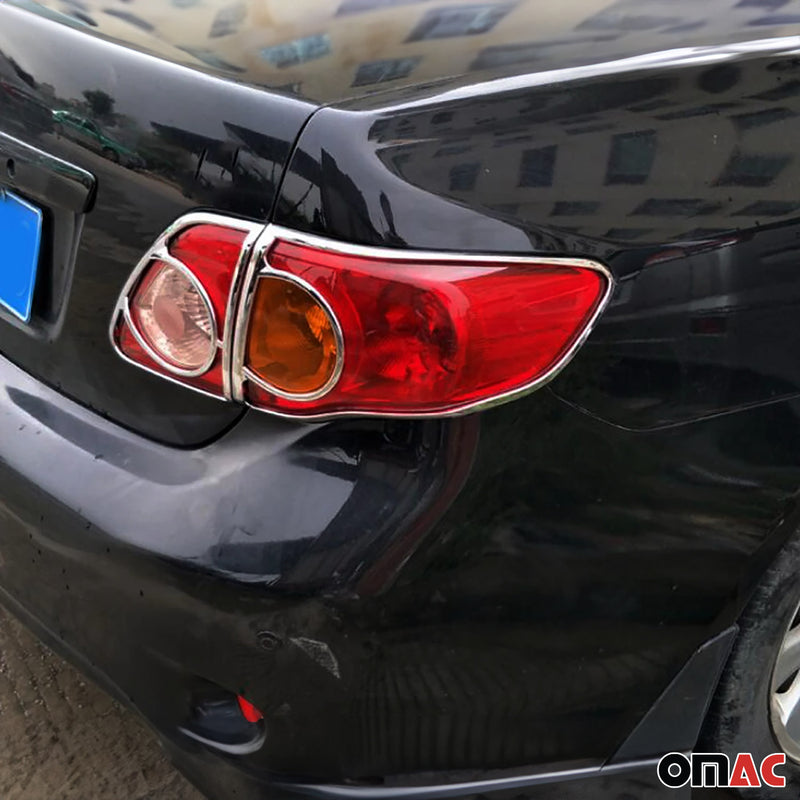 Rücklicht Leisten Heckleuchte für Toyota Corolla 2007-2013 Chrom ABS Silber 4tlg