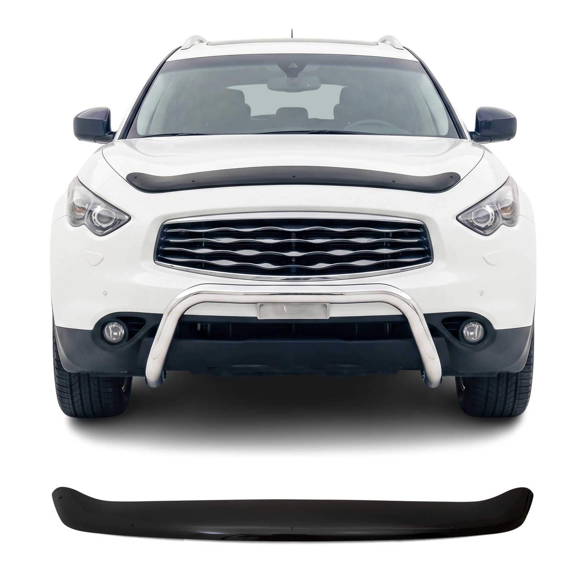 Motorhaube Deflektor für Infinity FX50 2009-2013 ABS Schwarz