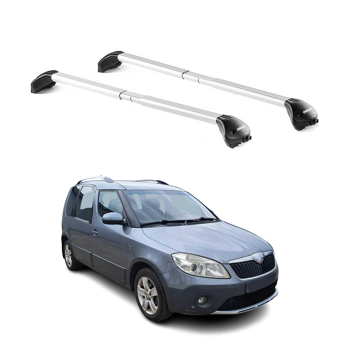 Dachträger für Skoda Roomster / Praktik / Scout 2006-2015 5 tür 100kg Silber 2x