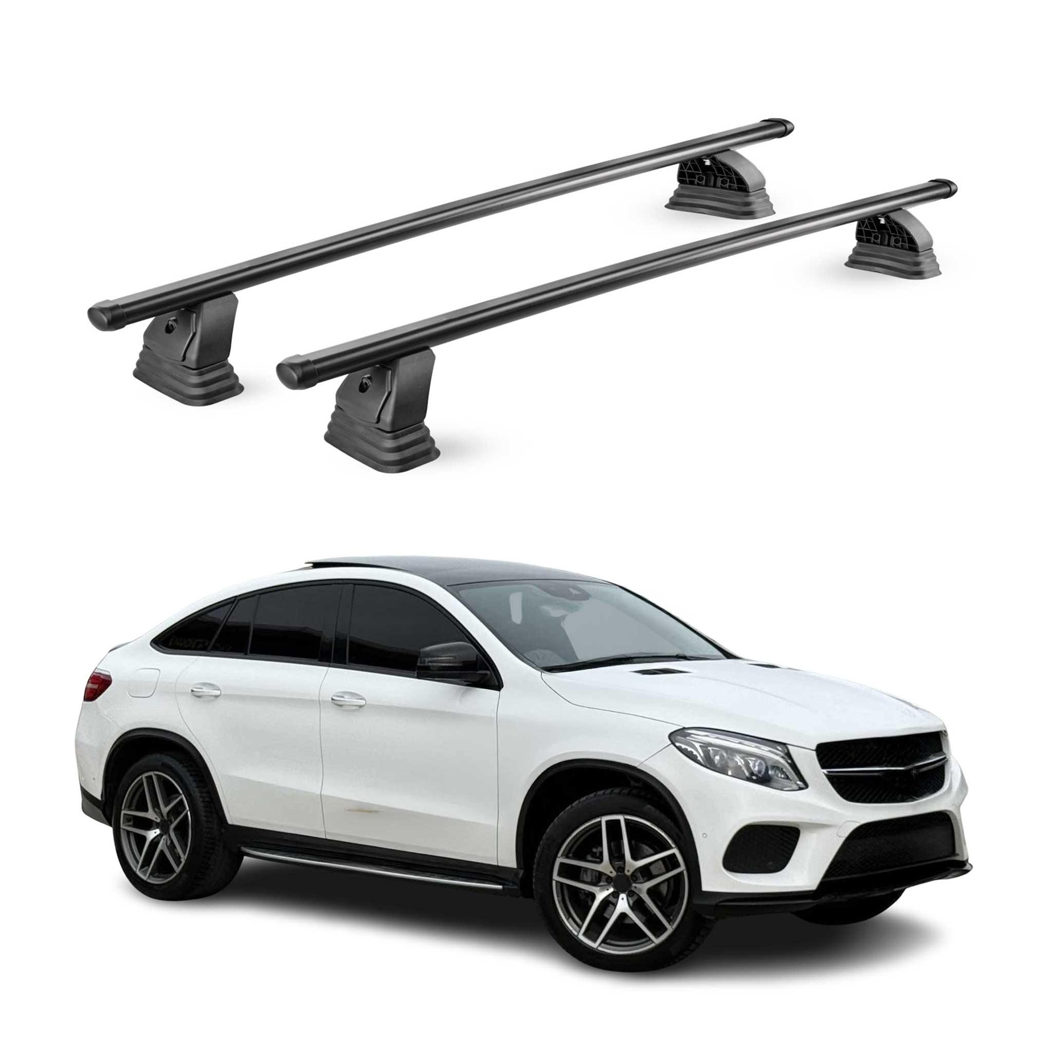 Stahl Dachträger für Mercedes GLE Coupè C292 2015-2019 TÜV 75 kg 2tlg Schwarz