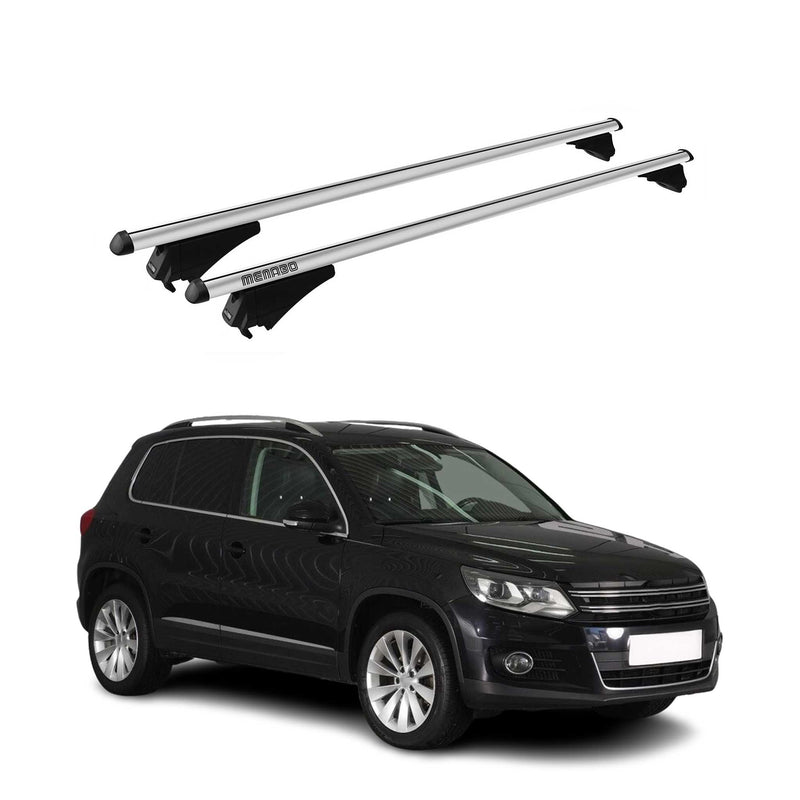 Menabo Dachträger Grundtäger für VW Tiguan Cross 5N 2011-2016 75kg Alu Silber 2x