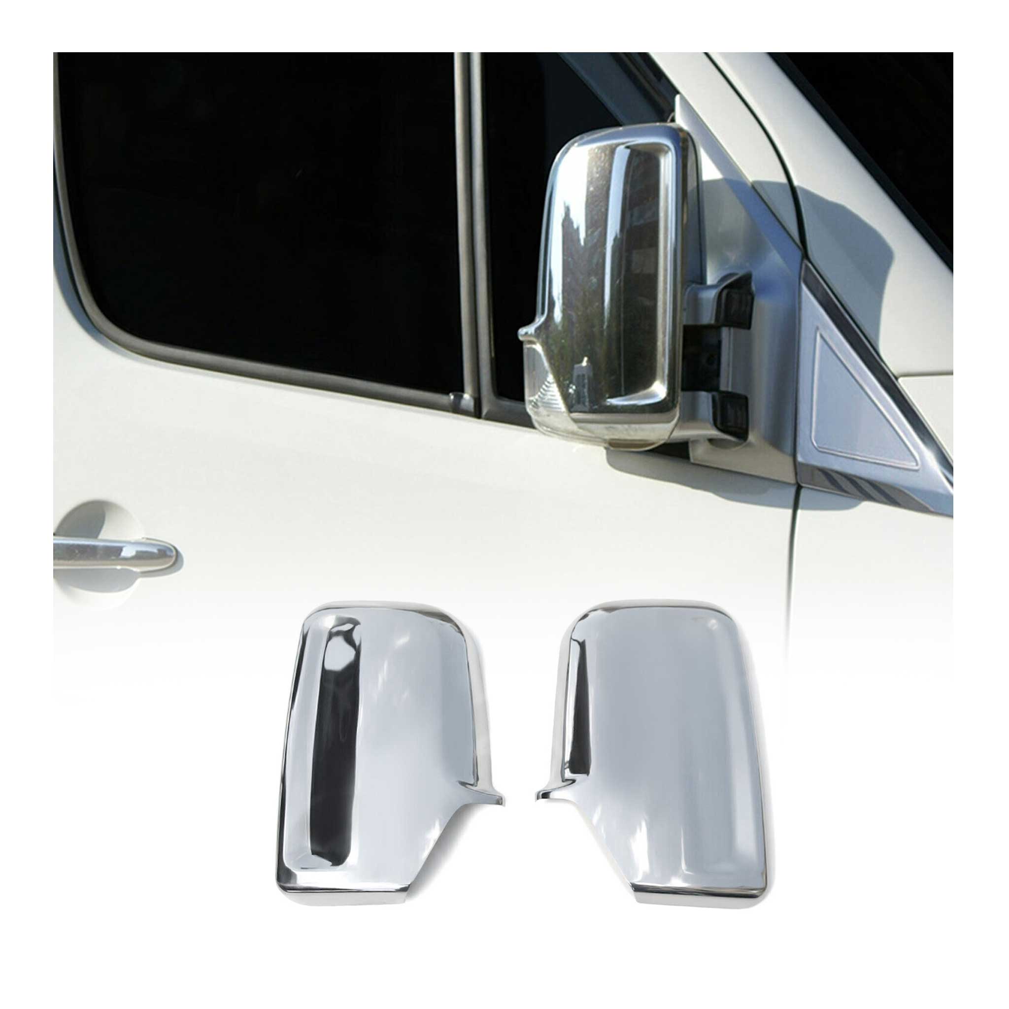 Spiegelkappen Spiegelabdeckung für VW Crafter 2006-2017 Chrom ABS Silber 2tlg