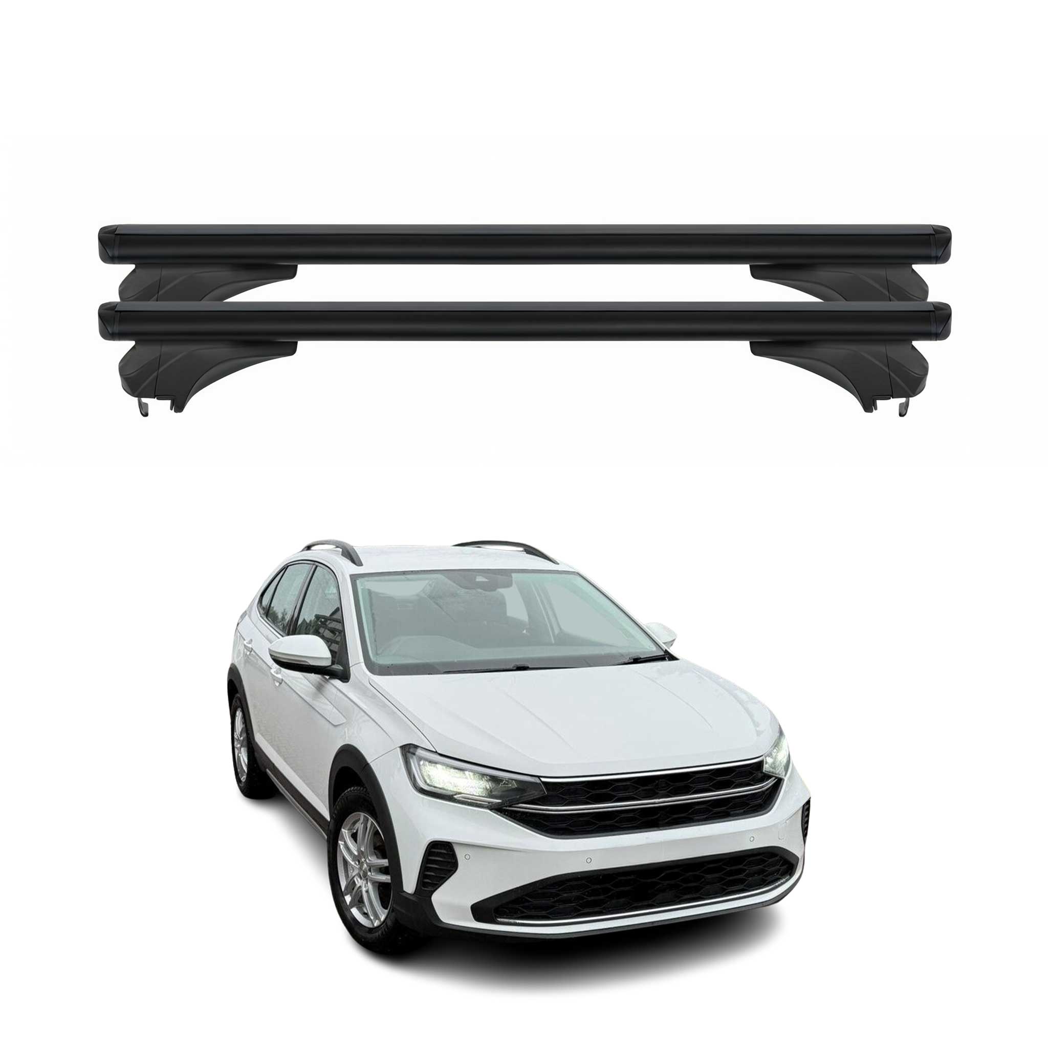 Menabo Dachträger Grundtäger für VW Taigo 2021-2026 Aluminium Schwarz 2 tlg