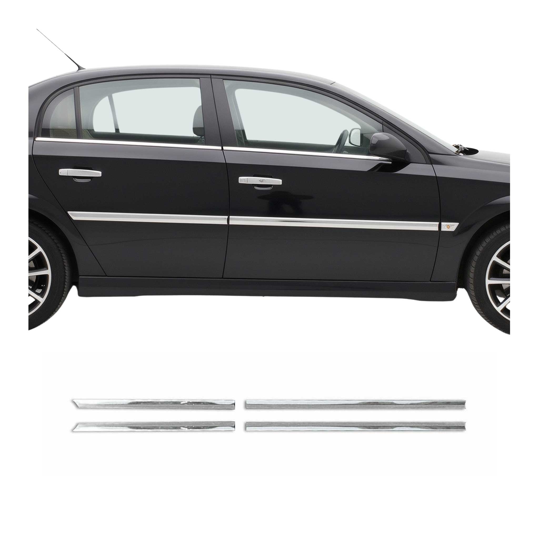 Seitentürleiste Türleisten Türschutzleiste für Opel Vectra C 2002-2008 Chrom 4x