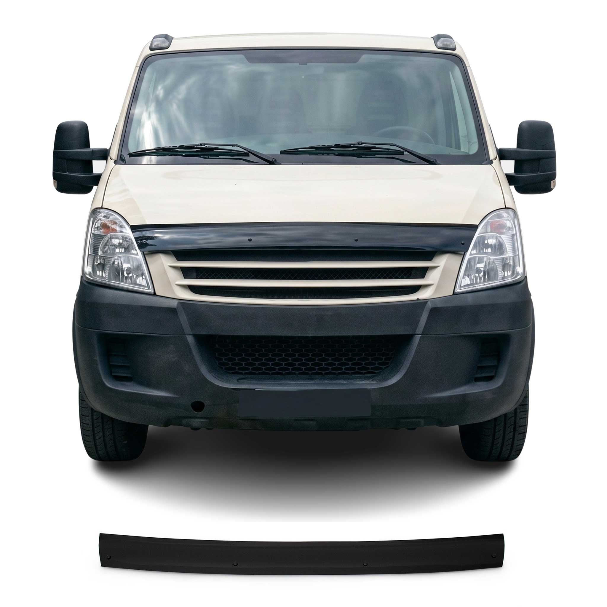 Motorhaube Deflektor Steinschlagschutz für Iveco Daily 2006-2012 Auto Schwarz 1x